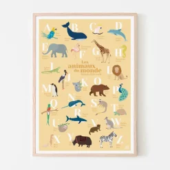 Abécédaire Les animaux du monde Français-Anglais - Papier Curieux - Jaune