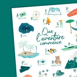 Affiche Abécédaire de l'aventurier - Papier Curieux