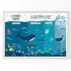 Affiche Le monde marin de Papier Curieux