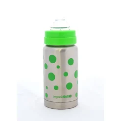 Biberon Inox Isotherme Organic Kidz 220mL goulot large - Vert