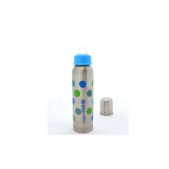 Biberon Inox Isotherme Organic Kidz 270ml goulot étroit - Pois
