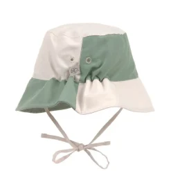 Bob anti-uv bébé - Lassig - Motif damier vert/sel marin