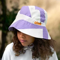 Bob anti-uv bébé - Lassig - Rayures violet/sel marin