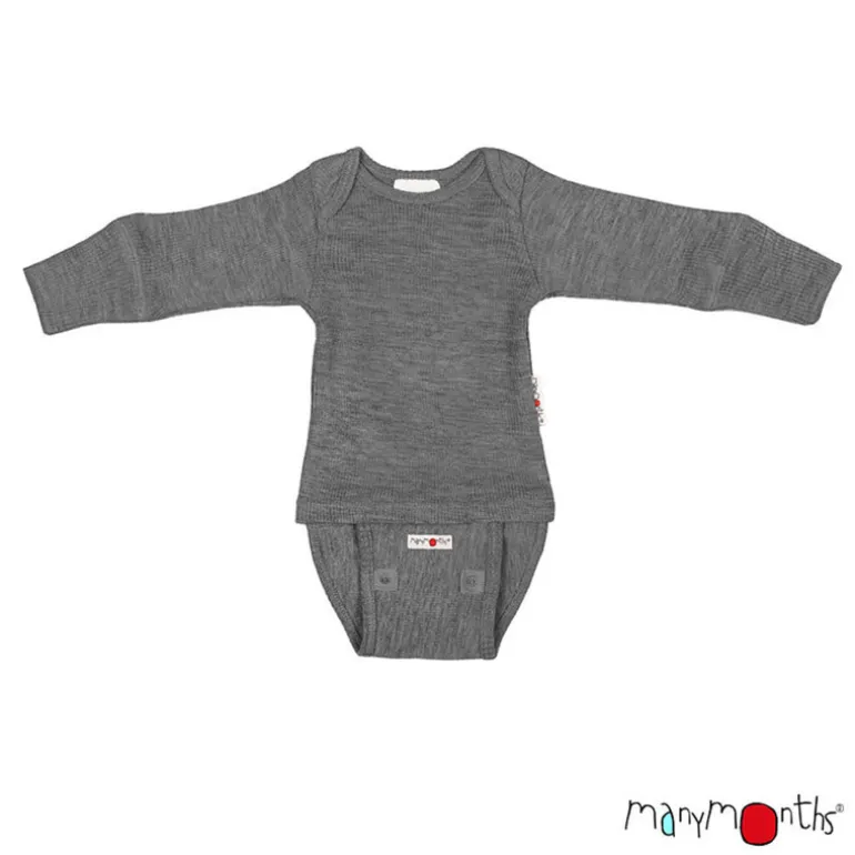 Body en laine - Manches longues - évolutif de Manymonths - Elephant Grey