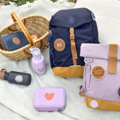 Boite gouter inox - Lassig - Coeur mauve