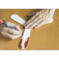 Boomerang en bois à peindre soi-même - à partir de 9 ans