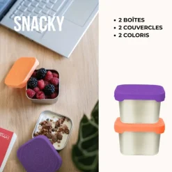 Boîte à encas Snacky - Gaspajoe - Abricot / Violet