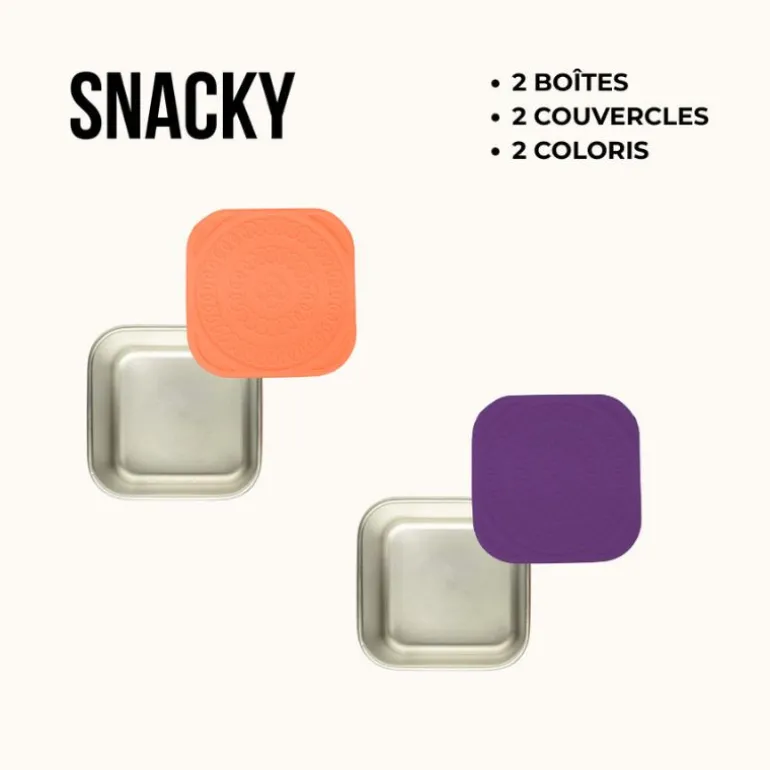 Boîte à encas Snacky - Gaspajoe - Abricot / Violet