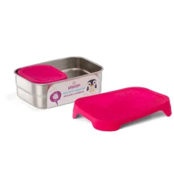 Boîte goûter inox Affenzahn - Chouette rose