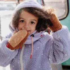 Cagoule polaire bébé Warmy - Hello Hossy - Mauve