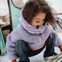 Cagoule polaire bébé Warmy - Hello Hossy - Mauve