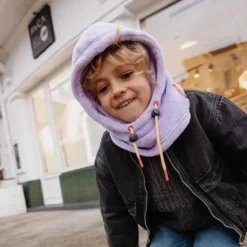 Cagoule polaire bébé Warmy - Hello Hossy - Mauve