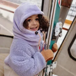Cagoule polaire bébé Warmy - Hello Hossy - Mauve