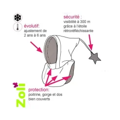 Capuchon enfant Zoli - Anthracite / Orange
