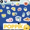 6 cartes + 100 stickers Baby - Poppik - Sea