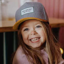 Casquette enfant en feutrine et daim - Hello Hossy - Melton Grey