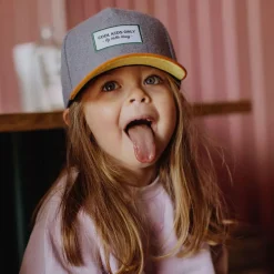 Casquette enfant en feutrine et daim - Hello Hossy - Melton Grey