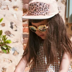 Casquette enfant five panel anti-UV - KietLa - Leopard Abricot