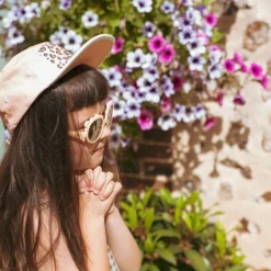 Casquette enfant five panel anti-UV - KietLa - Leopard Abricot