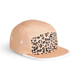 Casquette enfant five panel anti-UV - KietLa - Leopard Abricot