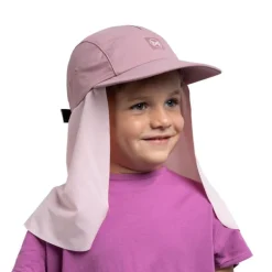 Casquette enfant protège-nuque Bimini - Buff - Solid Orchid