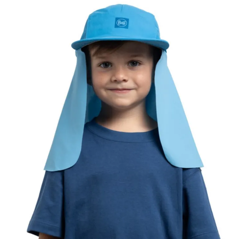 Casquette enfant protège-nuque Bimini - Buff - Solid Azure