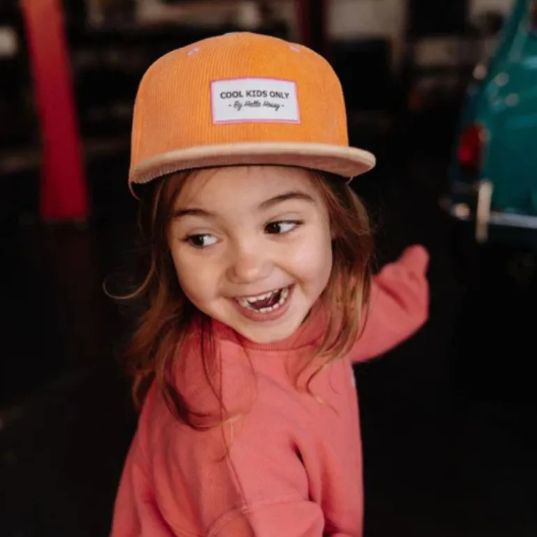 Casquette hiver enfant en velours - Hello Hossy - Sweet Mandarine