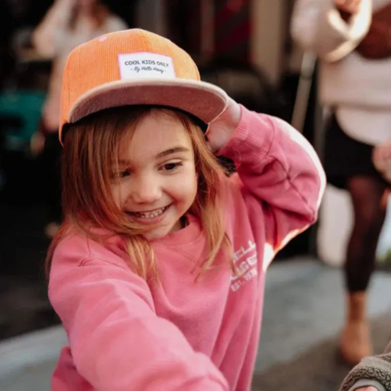 Casquette hiver enfant en velours - Hello Hossy - Sweet Mandarine