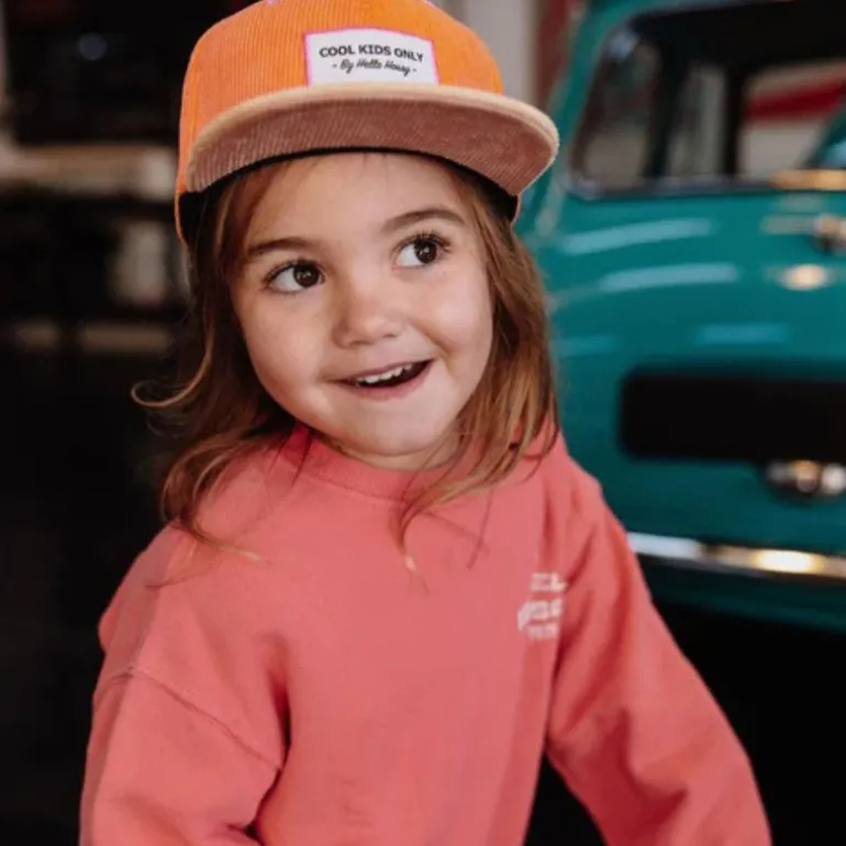Casquette hiver enfant en velours - Hello Hossy - Sweet Mandarine