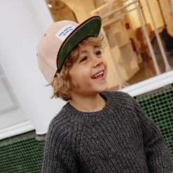 Casquette hiver enfant en velours - Hello Hossy - Sweet Almond