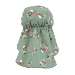 Casquette protége nuque anti-uv bébé - Lassig - Scooter/chien vert