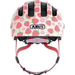 Casque vélo enfant avec éclairage - Abus Smiley 3.0 LED - Rose Strawberry
