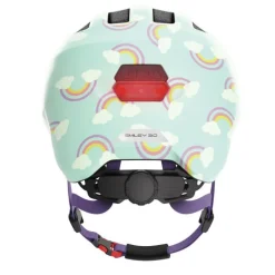 Casque vélo enfant avec éclairage - Abus Smiley 3.0 LED - Arc-en-ciel
