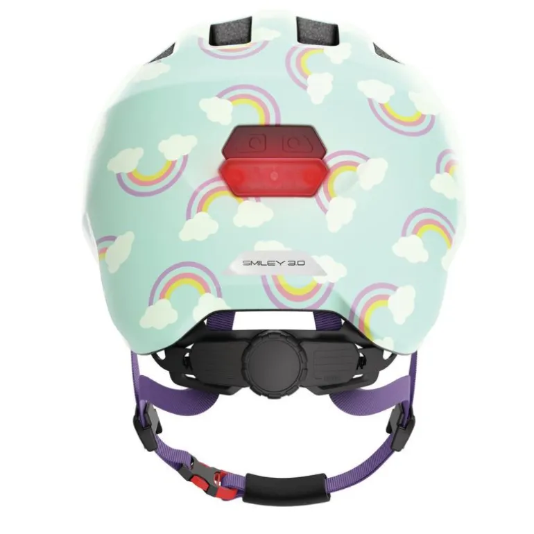 Casque vélo enfant avec éclairage - Abus Smiley 3.0 LED - Arc-en-ciel