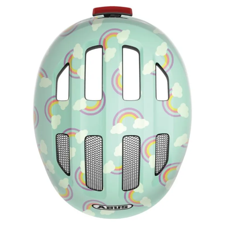 Casque vélo enfant avec éclairage - Abus Smiley 3.0 LED - Arc-en-ciel