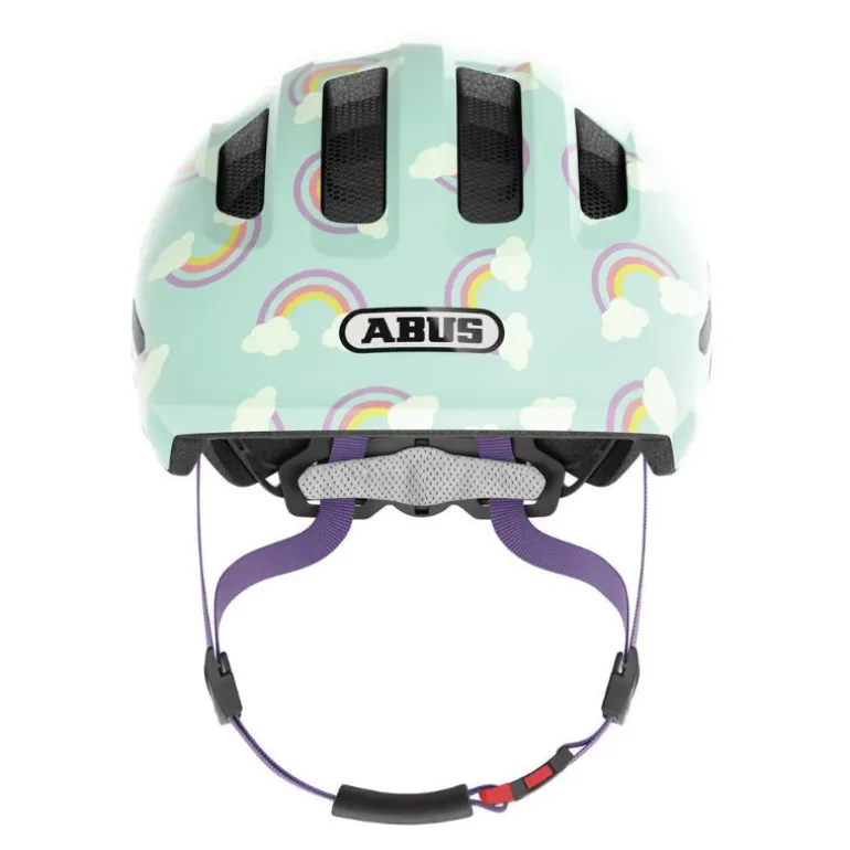 Casque vélo enfant avec éclairage - Abus Smiley 3.0 LED - Arc-en-ciel