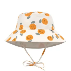 Chapeau anti-UV bébé réversible - Lassig - Orange sel marin