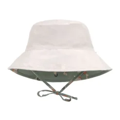 Chapeau anti-UV bébé réversible - Lassig - Scooter/Chien vert