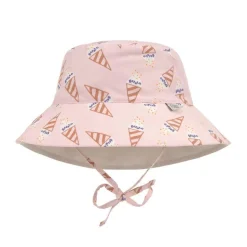 Chapeau anti-UV bébé réversible - Lassig - Ice Cream rose pâle