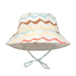 Chapeau anti-UV bébé réversible - Lassig - Vagues écru