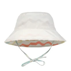 Chapeau anti-UV bébé réversible - Lassig - Vagues écru