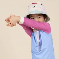 Chapeau Camper enfant anti-UV - KietLa - Ourson Framboise