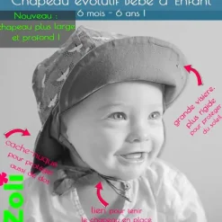 Chapeau de soleil bébé et enfant de Zoli - Léontine