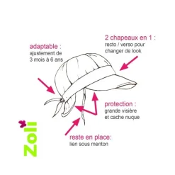Chapeau de soleil bébé et enfant de Zoli - Alocasia