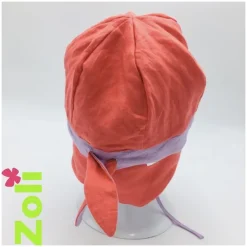 Chapeau zoli bébé/enfant en lin - Lilas/Corail