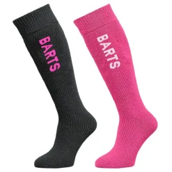 Chaussettes de ski enfant Basic - Barts : Lot de 2 paires - Anthracite & Fushia