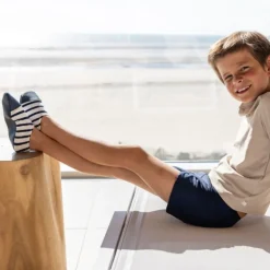Chaussons souples enfant - Les Pas Petits - Les Petits Marins Bleus Marines