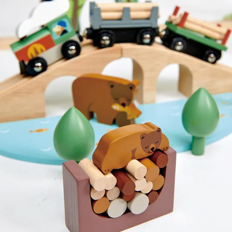 Circuit de train en bois - Pins sauvages - Tender Leaf