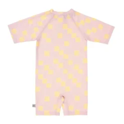Combinaison bébé anti-UV - Lassig - Motif damier rose pâle/jaune