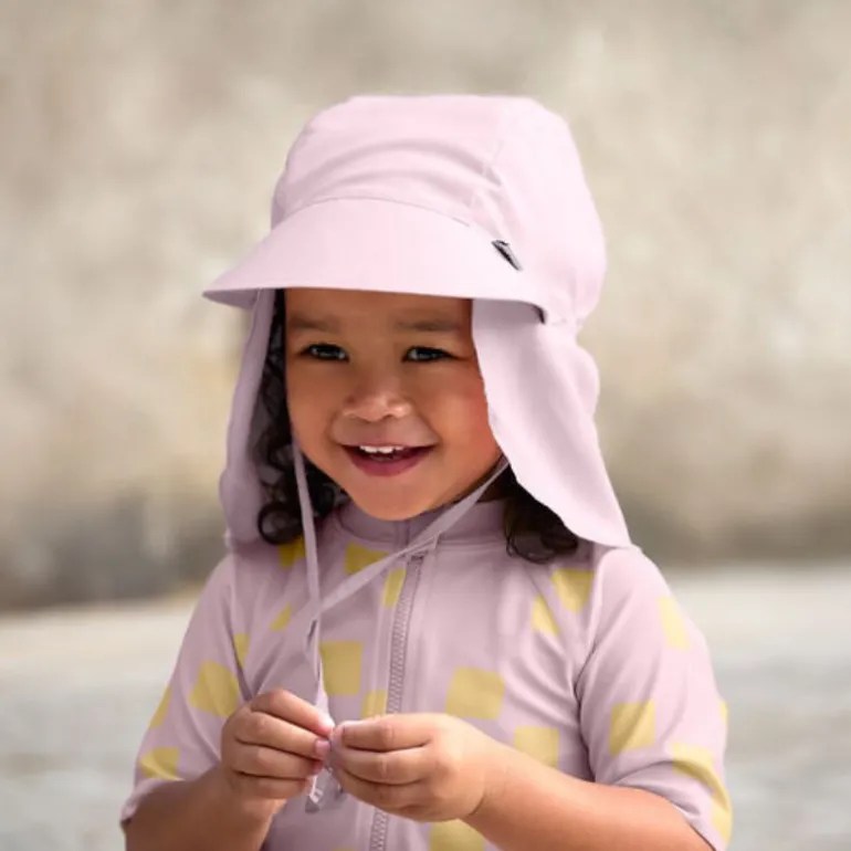 Combinaison bébé anti-UV - Lassig - Motif damier rose pâle/jaune